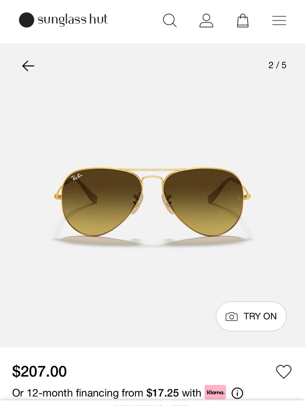 Ray-Ban Aviator - RB3025 Brown Gradient Matte Gold Frame Sunglasses